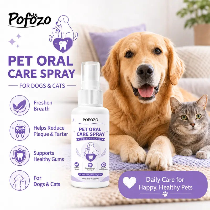 POFOZO Dental Spray Dog Oral Care Supplies - Pet Grooming Product for Canine Dental Hygiene