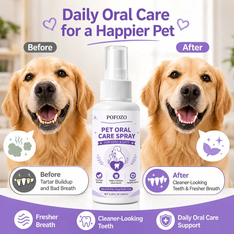 POFOZO Dental Spray Dog Oral Care Supplies - Pet Grooming Product for Canine Dental Hygiene