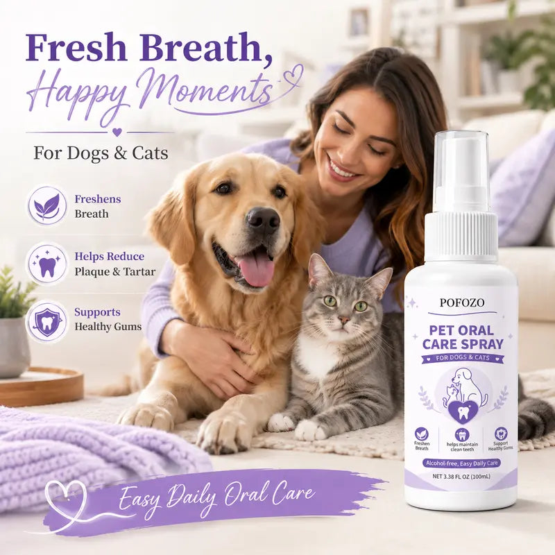 POFOZO Dental Spray Dog Oral Care Supplies - Pet Grooming Product for Canine Dental Hygiene