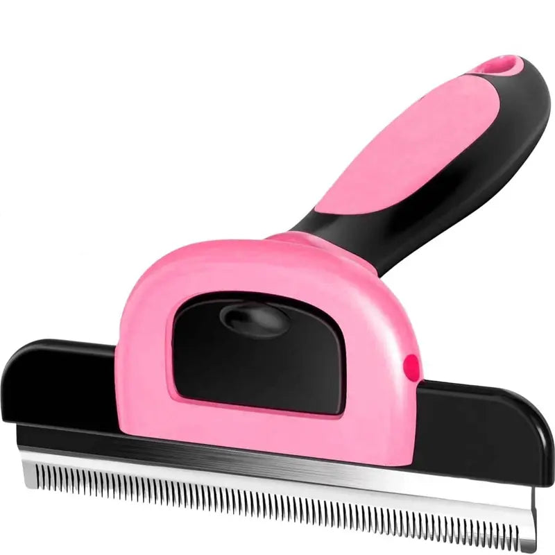 Double-Sided Pet Deshedding Brush - Hurtless Undercoat Rake Comb for Dogs, Cats, Reduces Shedding, Flying Hair